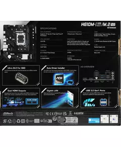 Купить Материнская плата ASRock H610M-H2/M.2 D5 Soc-1700 Intel H610 2xDDR5 mATX AC97 8ch(7.1) GbLAN+HDMI, изображение 12 в компании Зеон