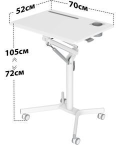 Купить Стол для ноутбука Cactus VM-FDS101B столешница МДФ белый 70x52x105см [CS-FDS101WWT], изображение 3 в компании Зеон