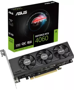 Купить Видеокарта Asus GeForce RTX 4060 8Gb PCI-E 4.0 128bit GDDR6 2490/17000 HDMIx2 DPx2 HDCP RTL low profile [RTX4060-O8G-LP-BRK] в компании Зеон