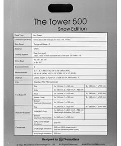 Купить Корпус Thermaltake The Tower 500 белый без БП E-ATX 9x120mm 3x140mm 4xUSB3.0 audio bott PSU [CA-1X1-00M6WN-00], изображение 22 в компании Зеон