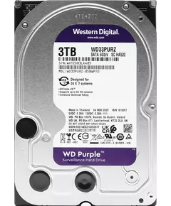 Купить Жесткий диск Western Digital 3Tb Surveillance Purple SATA-III 5400rpm 256Mb 3.5" [WD33PURZ], изображение 2 в компании Зеон