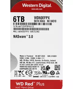 Купить Жесткий диск Western Digital 6Tb NAS Red Plus SATA-III 5640rpm 256Mb 3.5" [WD60EFPX], изображение 5 в компании Зеон