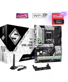 Купить Материнская плата ASRock Z790 STEEL LEGEND WIFI Soc-1700 Intel Z790 4xDDR5 ATX AC97 8ch(7.1) 2.5Gg RAID+HDMI+DP в компании Зеон