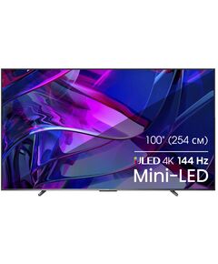 Купить ЖК-телевизор Hisense 100U7KQ 100" QLED 4K Ultra HD 120Hz DVB-T DVB-T2 DVB-C DVB-S DVB-S2 USB WiFi Smart TV темно-серый в компании Зеон