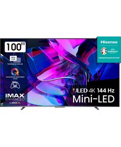 Купить ЖК-телевизор Hisense 100U7KQ 100" QLED 4K Ultra HD 120Hz DVB-T DVB-T2 DVB-C DVB-S DVB-S2 USB WiFi Smart TV темно-серый, изображение 2 в компании Зеон