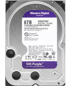 Купить Жесткий диск Western Digital 6Tb Surveillance Purple SATA-III (5400rpm) 256Mb 3.5" [WD64PURZ], изображение 3 в компании Зеон