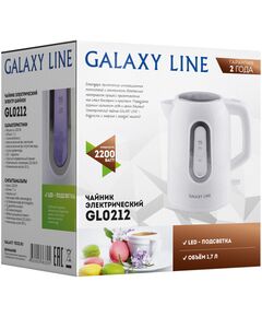 Купить Чайник Galaxy Line GL0212 1.7л. 2200Вт белый корпус: пластик, изображение 7 в компании Зеон