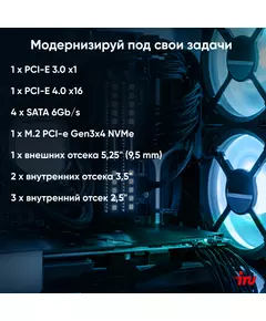 Купить ПК iRU 310SC MT i3 12100 (3.3) 8Gb SSD256Gb UHDG 730 Windows 11 Professional GbitEth 200W черный, изображение 3 в компании Зеон