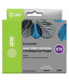 Купить Картридж струйный Cactus CS-LC970C голубой (20мл) для Brother DCP-135C/150C/MFC-235C/260C в компании Зеон