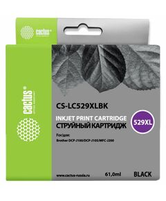 Купить Картридж струйный Cactus CS-LC529XLBK черный (61мл) для Brother DCP-J100/J105/J200 в компании Зеон