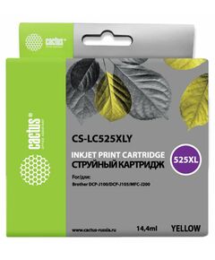 Купить Картридж струйный Cactus CS-LC525XLY желтый (14.4мл) для Brother DCP-J100/J105/J200 в компании Зеон