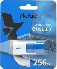 Купить Флеш-диск Netac 256Gb USB3.0 синий/белый [NT03U182N-256G-30BL], изображение 3 в компании Зеон