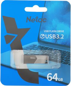 Купить Флеш-диск Netac 64Gb USB3.2 серебристый [NT03UM1N-064G-32PN] в компании Зеон