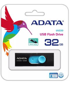 Купить Флеш-диск AData 32Gb USB2.0 черный/синий [AUV220-32G-RBKBL], изображение 2 в компании Зеон