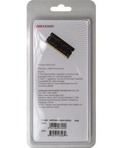 Купить Модуль памяти Hikvision 4Gb DDR4 2666MHz PC4-21300 CL19 SO-DIMM 260-pin 1.2В RTL [HKED4042BBA1D0ZA1/4G], изображение 2 в компании Зеон