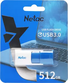 Купить Флеш-диск Netac 512Gb USB3.0 синий/белый [NT03U182N-512G-30BL], изображение 4 в компании Зеон