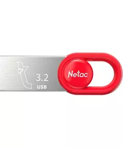 Купить Флеш-диск Netac 128Gb USB3.2 серебристый/красный [NT03UM2N-128G-32RE] в компании Зеон