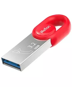 Купить Флеш-диск Netac 128Gb USB3.2 серебристый/красный [NT03UM2N-128G-32RE], изображение 2 в компании Зеон