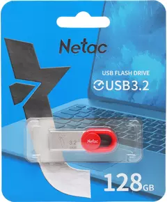 Купить Флеш-диск Netac 128Gb USB3.2 серебристый/красный [NT03UM2N-128G-32RE], изображение 3 в компании Зеон