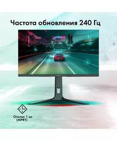 Купить ЖК-монитор GMNG Gaming GM-27F14 27" IPS LED 2ms 16:9 HDMI M/M матовая HAS Piv 400cd 178гр/178гр 2560x1440 240Hz G-Sync FreeSync DP Quad 2K (1440p) 6.55кг черный [GM27SG01], изображение 4 в компании Зеон