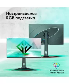 Купить ЖК-монитор GMNG Gaming GM-27F14 27" IPS LED 2ms 16:9 HDMI M/M матовая HAS Piv 400cd 178гр/178гр 2560x1440 240Hz G-Sync FreeSync DP Quad 2K (1440p) 6.55кг черный [GM27SG01], изображение 8 в компании Зеон