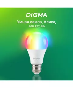 Купить Умная лампа Digma DiLight N1 E27 9Вт 800lm Wi-Fi [DLE27N1R], изображение 2 в компании Зеон