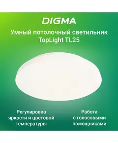 Купить Умный светильник Digma TL25 TopLight, потолочный, белый в компании Зеон