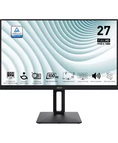 Купить ЖК-монитор MSI Pro MP271AP 27" IPS LED 1ms 16:9 HDMI M/M матовая HAS Piv 300cd 178гр/178гр 1920x1080 100Hz VGA DP FHD 3.9кг черный [9S6-3PA29T-086] в компании Зеон