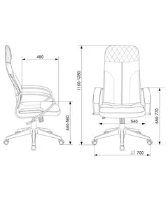 Купить Кресло руководителя Бюрократ CH-608/FABRIC-DGREY темно-серый Alfa 44 крестов. пластик, изображение 7 в компании Зеон