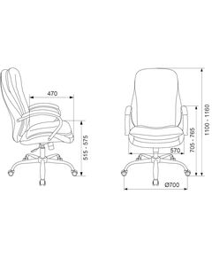 Купить Кресло руководителя Бюрократ T-9950SL/ALFA44 Fabric серый Alfa 44 крестов. металл хром, изображение 7 в компании Зеон