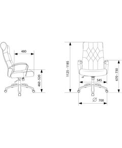 Купить Кресло руководителя Бюрократ T-9928SL/FABR/GREY Fabric серый Italia 26 крестов. металл хром, изображение 10 в компании Зеон