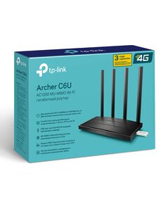 Купить Маршрутизатор TP-Link Archer C6U MU-MIMO Wi-Fi Gigabit Router, 4UTP 1000Mbps, 1WAN, 802.11b/g/n/ac, 867Mbps, изображение 5 в компании Зеон