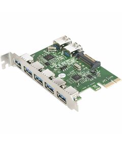 Купить Контроллер Exegate EXE-317 PCI-E x1 v2.0, 5*USB3.0 ext. + 2*USB3.0 int., разъем доп.питания, VIA Labs Chipset VL805, изображение 3 в компании Зеон