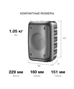 Купить Колонка портативная Hyundai H-PS1006 черный 30W 1.0 BT 10м 1500mAh, изображение 12 в компании Зеон