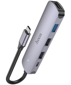 Купить Разветвитель USB-C Hoco HB27 4порт. серый, изображение 3 в компании Зеон