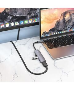 Купить Разветвитель USB-C Hoco HB27 4порт. серый, изображение 4 в компании Зеон