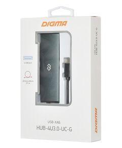 Купить Разветвитель Digma HUB-4U3.0-UC-G 4 порта USB-C, серый, изображение 6 в компании Зеон