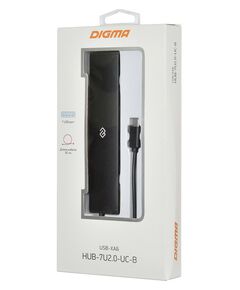 Купить Разветвитель Digma HUB-7U2.0-UC-B 7 портов USB-C, черный, изображение 6 в компании Зеон