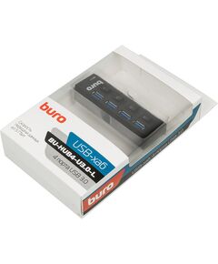 Купить Разветвитель BURO BU-HUB4-U3.0-L 4 порта USB 3.0, черный, изображение 5 в компании Зеон