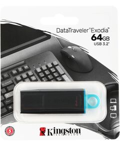 Купить Флеш-диск Kingston DataTraveler Exodia 64Gb USB3.2 черный/голубой [DTX/64GB], изображение 3 в компании Зеон