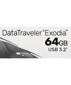 Купить Флеш-диск Kingston DataTraveler Exodia 64Gb USB3.2 черный/голубой [DTX/64GB], изображение 6 в компании Зеон