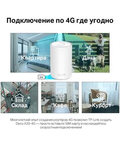 Купить Домашняя Mesh Wi-Fi система с поддержкой 4G+ TP-Link Deco X20-4G(1-pack) AX1800, изображение 7 в компании Зеон