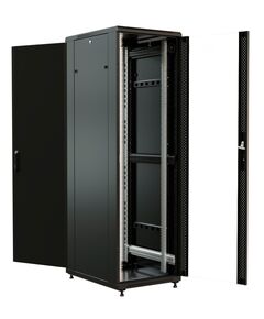 Купить Шкаф коммутационный напольный WRLINE WR-TT-2266-AS-RAL9004 22U 600x600мм пер.дв.стекл задн.дв.стал.лист 2 бок.пан. направл.под винты 800кг черный 510мм 1166мм IP20 сталь, изображение 3 в компании Зеон