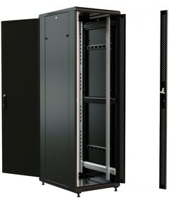 Купить Шкаф коммутационный напольный WRLINE WR-TT-2766-AS-RAL9004 27U 600x600мм пер.дв.стекл задн.дв.стал.лист 2 бок.пан. направл.под винты 800кг черный 510мм 1388мм IP20 сталь, изображение 3 в компании Зеон