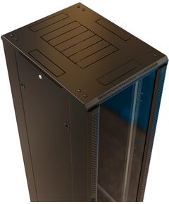 Купить Шкаф коммутационный напольный WRLINE WR-TT-2766-AS-RAL9004 27U 600x600мм пер.дв.стекл задн.дв.стал.лист 2 бок.пан. направл.под винты 800кг черный 510мм 1388мм IP20 сталь, изображение 2 в компании Зеон