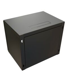 Купить Шкаф коммутационный настенный WRLINE WR-TW-1566-SR-RAL9004 15U 600x600мм пер.дв.металл 2 бок.пан. направл.под винты 60кг черный 520мм 775мм IP20 сталь, изображение 2 в компании Зеон