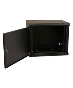 Купить Шкаф коммутационный настенный WRLINE WR-TW-1566-SR-RAL9004 15U 600x600мм пер.дв.металл 2 бок.пан. направл.под винты 60кг черный 520мм 775мм IP20 сталь, изображение 3 в компании Зеон