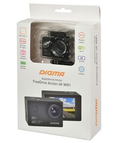 Купить Видеорегистратор Digma FreeDrive Action 4K WiFi 8Mpix 2160x3840 2160p 150гр. Allwinner V3 черный [FDAC4W], изображение 34 в компании Зеон