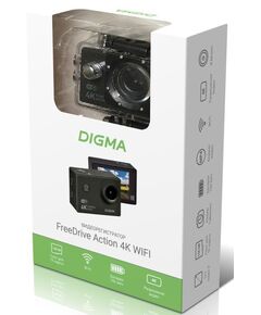 Купить Видеорегистратор Digma FreeDrive Action 4K WiFi 8Mpix 2160x3840 2160p 150гр. Allwinner V3 черный [FDAC4W], изображение 18 в компании Зеон