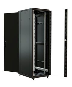 Купить Шкаф серверный  напольный WRLINE WR-TT-2261-AS-RAL9004 22U 600x1000мм пер.дв.стекл задн.дв.стал.лист 2 бок.пан. 800кг черный 910мм 81.7кг 1166мм IP20 сталь, изображение 5 в компании Зеон